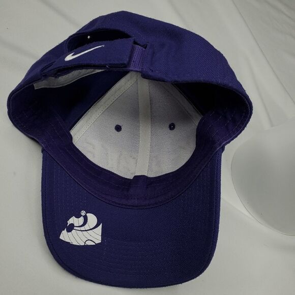VINTAGE NIKE KSTATE KANSAS WILDCATS PURPLE WHITE ADJUSTABLE STRAP BASEBALL HAT - Picture 10 of 10
